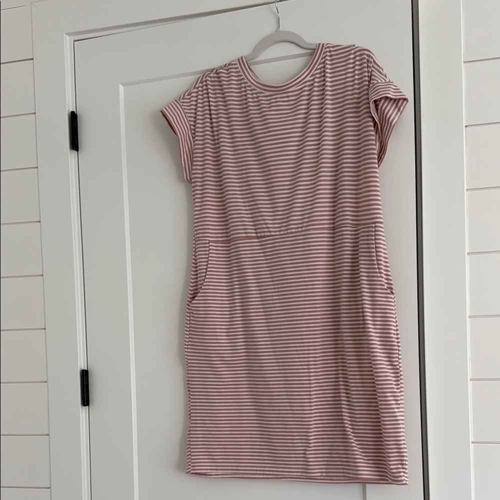 Amazon Pink Striped Mini Dress